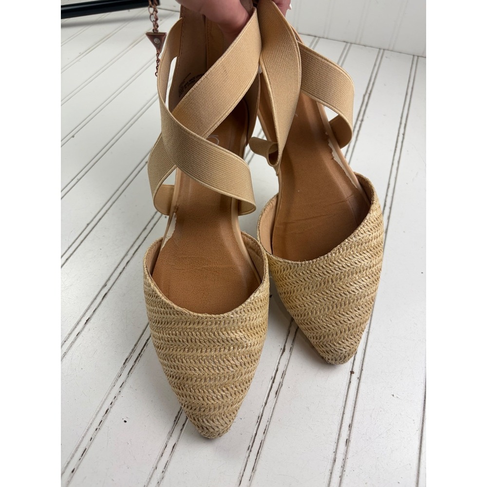 Sugar Vintage Y2K Woven Straw Ankle Strap Ballet Flats Women's Size 8.5 - Picture 8 of 9
